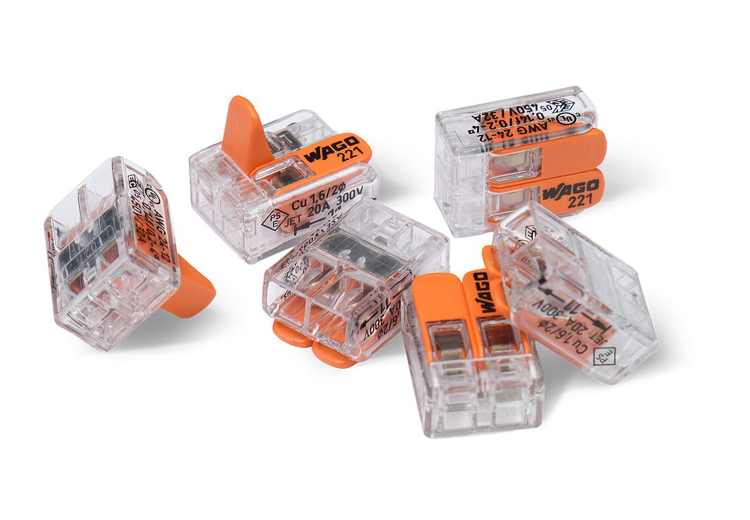 Wago 221 – 412 Splicing connector with levers – 2 – conductor 100 – P – produktbild framifrån | Wago