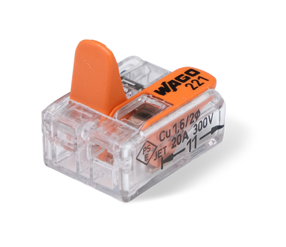 Wago 221 – 412 Splicing connector with levers – 2 – conductor 50 – P – produktvy från sidan | Wago