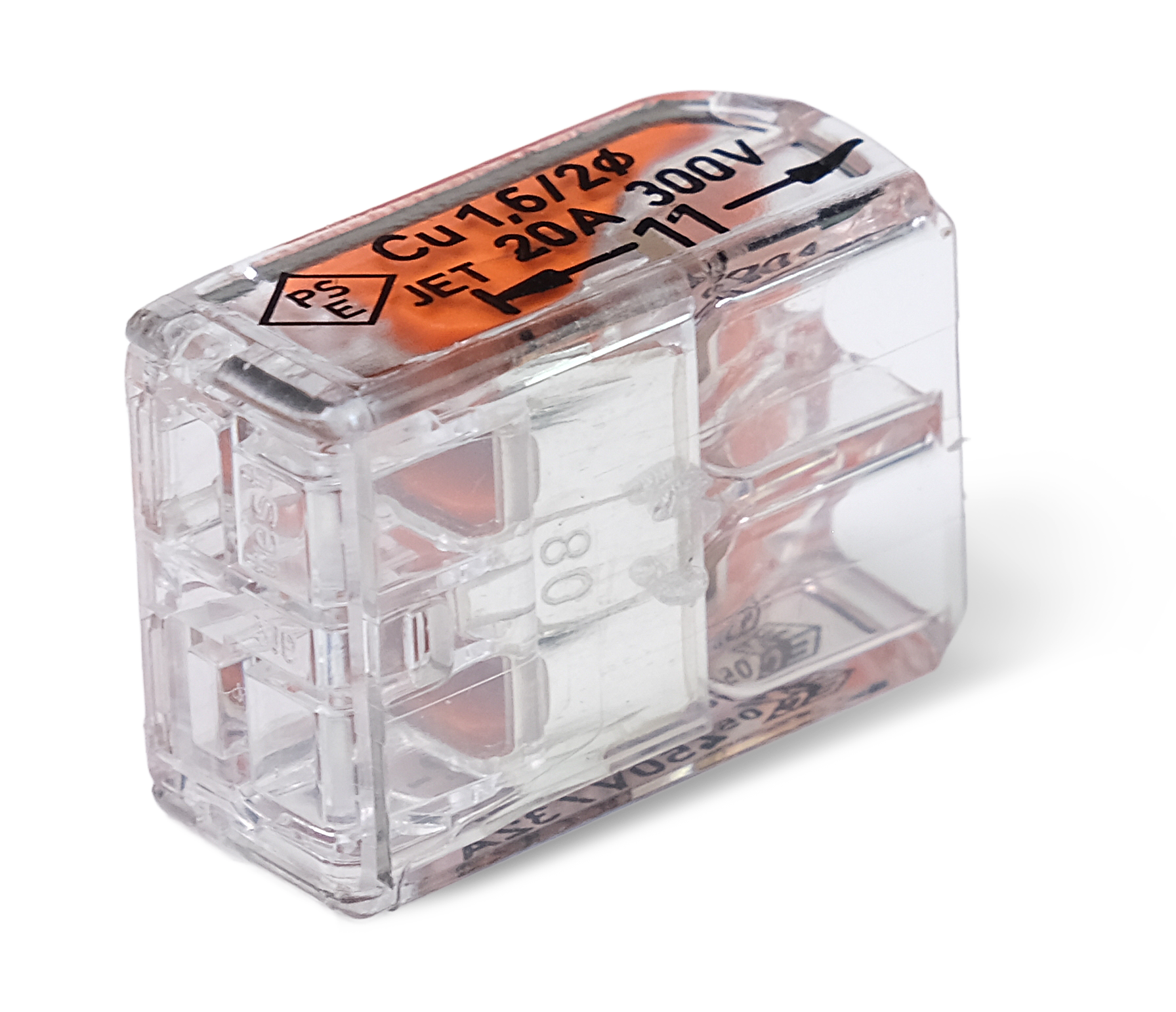 Wago 221 – 412 Splicing connector with levers – 2 – conductor – produktvy från sidan | Wago