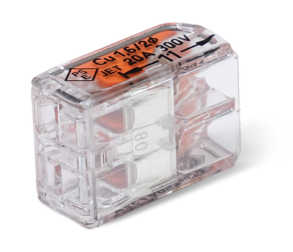 Wago 221 – 412 Splicing connector with levers – 2 – conductor – produktvy från sidan | Wago