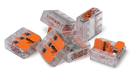 Wago 221 – 413 Splicing connector with levers – 3 – conductor 20 – P – produktbild framifrån | Wago