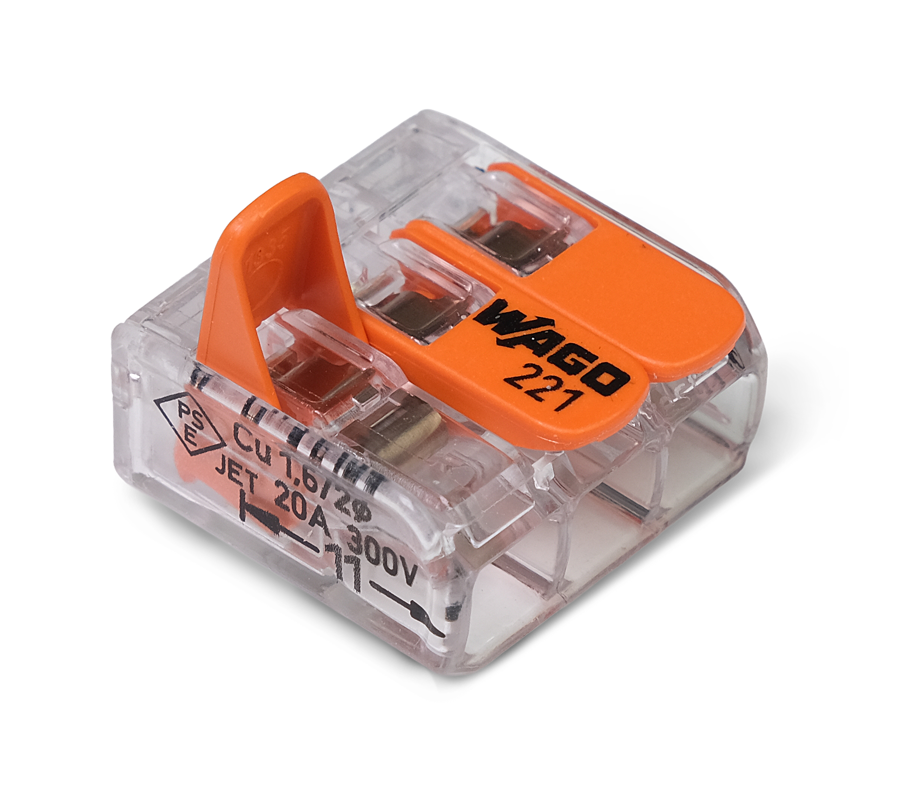 Wago 221 – 413 Splicing connector with levers – 3 – conductor 50 – P – i användning | Wago