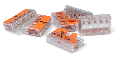 Wago 221 – 415 Splicing connector with levers – 5 – conductor – förpackning och innehåll | Wago