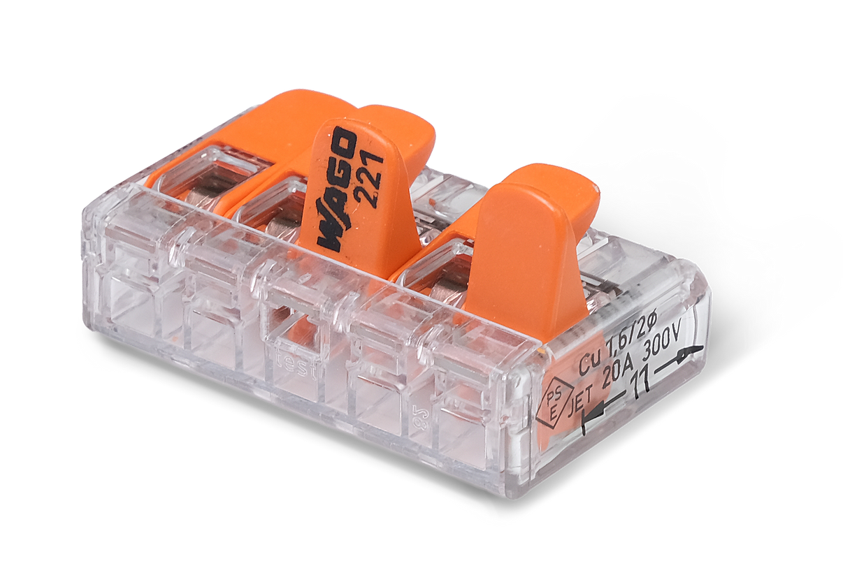Wago 221 – 415 Splicing connector with levers – 5 – conductor 10 – P – produktvy från sidan | Wago
