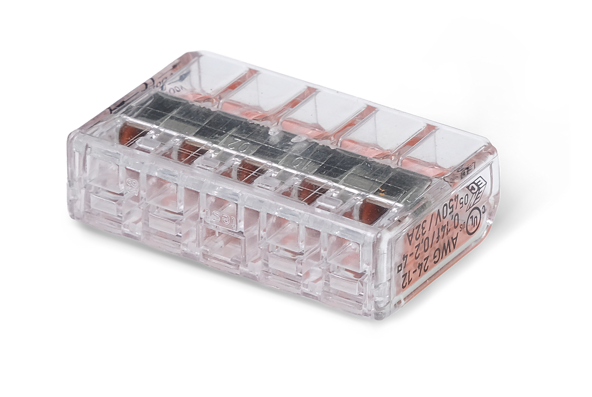 Wago 221 – 415 Splicing connector with levers – 5 – conductor 50 – P – i användning | Wago
