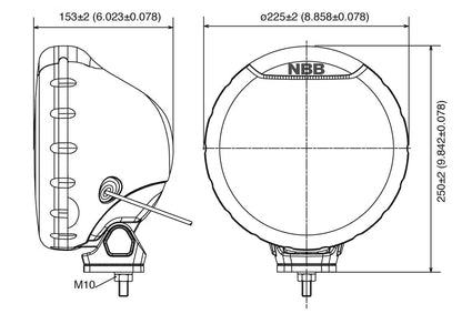 NBB Alpha 225 Xenon Extraljus 35 W med LED Positionsljus – närbild