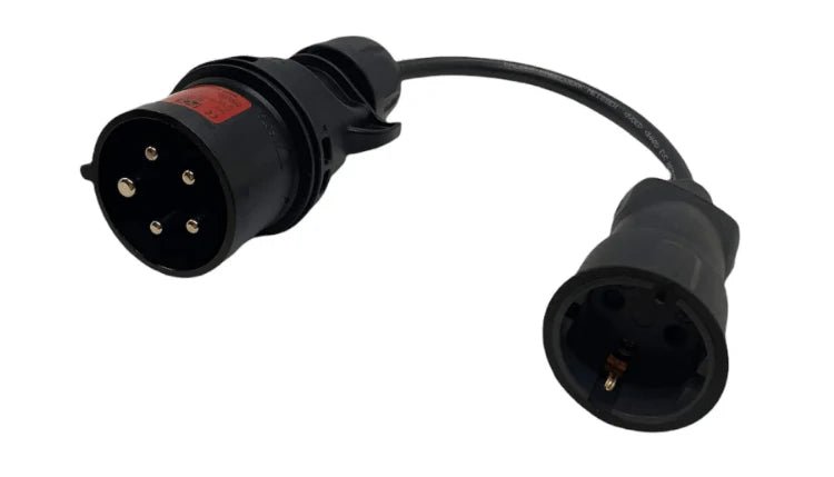 Adapter CEE 3 - fas 16A till Schuko – 230V – För 1 - fas laddkabel med Schuko - Carlevel - Laddningsadaptrar