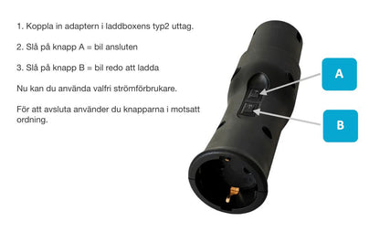 Adapter Typ 2 till Schuko 230V 16A Smart Wi-Fi-styrd - Carlevel AB - Fordon och delar > Fordonstillbehör