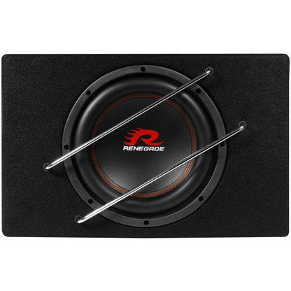 sidovy som visar profil och design av Aktiv baslåda 10" 200W RMS Renegade RXV1000A – 400W max 30–250 Hz – Renegade