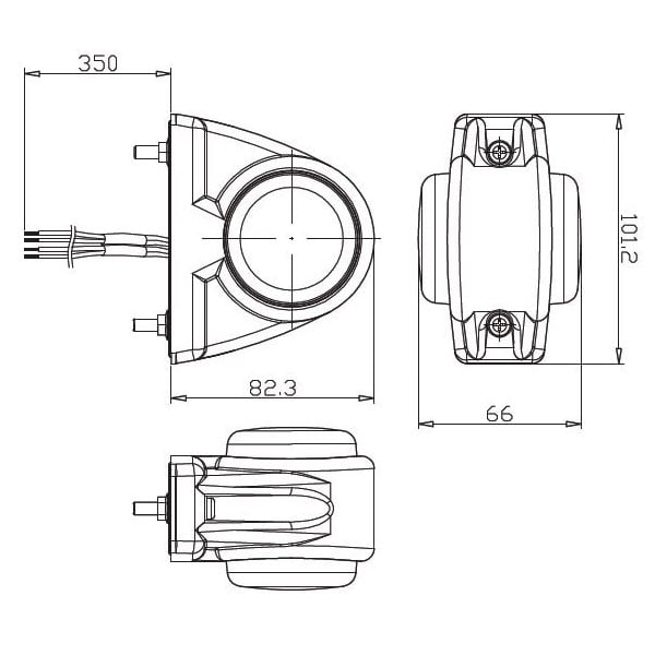 Armlampa LED Röd/Vit 2PIN (Kort) - Carlevel AB - Fordon och delar > Fordonsdelar > Belysning