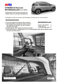 Artfex hundgaller Citroën C5 Aircross 2017–2025, artikel 40642