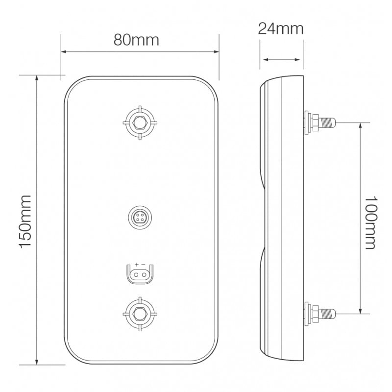 Baklampa 150ARME10 – 10m kabel – 12/24V - Carlevel AB - Fordon och delar > Fordonsdelar > Belysning > Bakljus