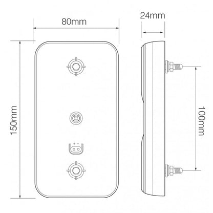 Baklampa 150ARME10 – 10m kabel – 12/24V - Carlevel AB - Fordon och delar > Fordonsdelar > Belysning > Bakljus
