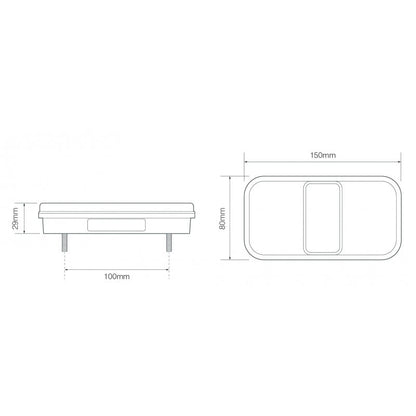 Baklampa Kompakt 150x80mm – 12V (2 – pack) - Carlevel AB - Fordon och delar > Fordonsdelar > Belysning > Bakljus