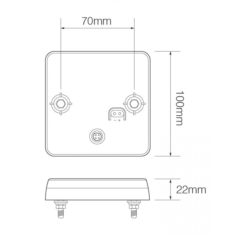 Baklampor 100BARE2 LED – 2 – pack - Carlevel AB - Fordon och delar > Fordonsdelar > Belysning > Bakljus