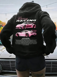 Berry Racing – Grafisk Hoodie med Biltryck - Carlevel - 