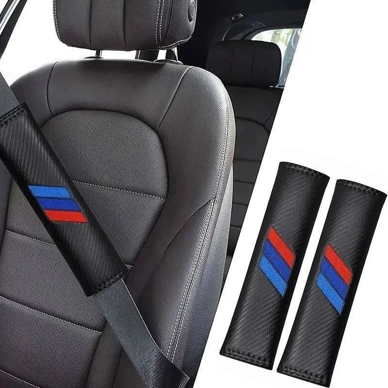 Bilbältesskydd i PU - läder med Kolfiberlook – BMW M Design 2 - pack - Carlevel - 