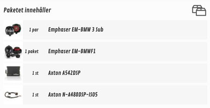 Bilhögtalare Plug&Play ljudpaket till BMW – EM-BMWF1 - Carlevel AB - Fordon och delar > Fordonstillbehör