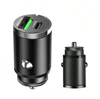 Billaddare 12V 100W USB-C USB-A – Mini metall design för bil - Carlevel AB - Fordon och delar > Fordonstillbehör