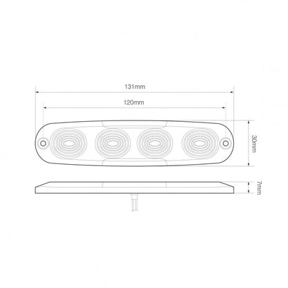 Blixtljus Låg Profil – R10 4LED Blue - Carlevel AB - Fordon och delar > Fordonsdelar > Belysning