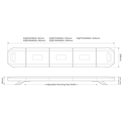 Blixtljusramp Amber ElectraQuip EQ – BT862R65A - Carlevel AB - Fordon och delar > Fordonstillbehör