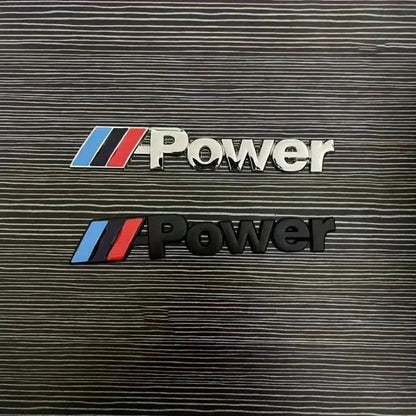 BMW M Power Emblem Svart Silver 14 cm – Universal Styling för Bil - Carlevel AB - Fordon och delar > Fordonstillbehör