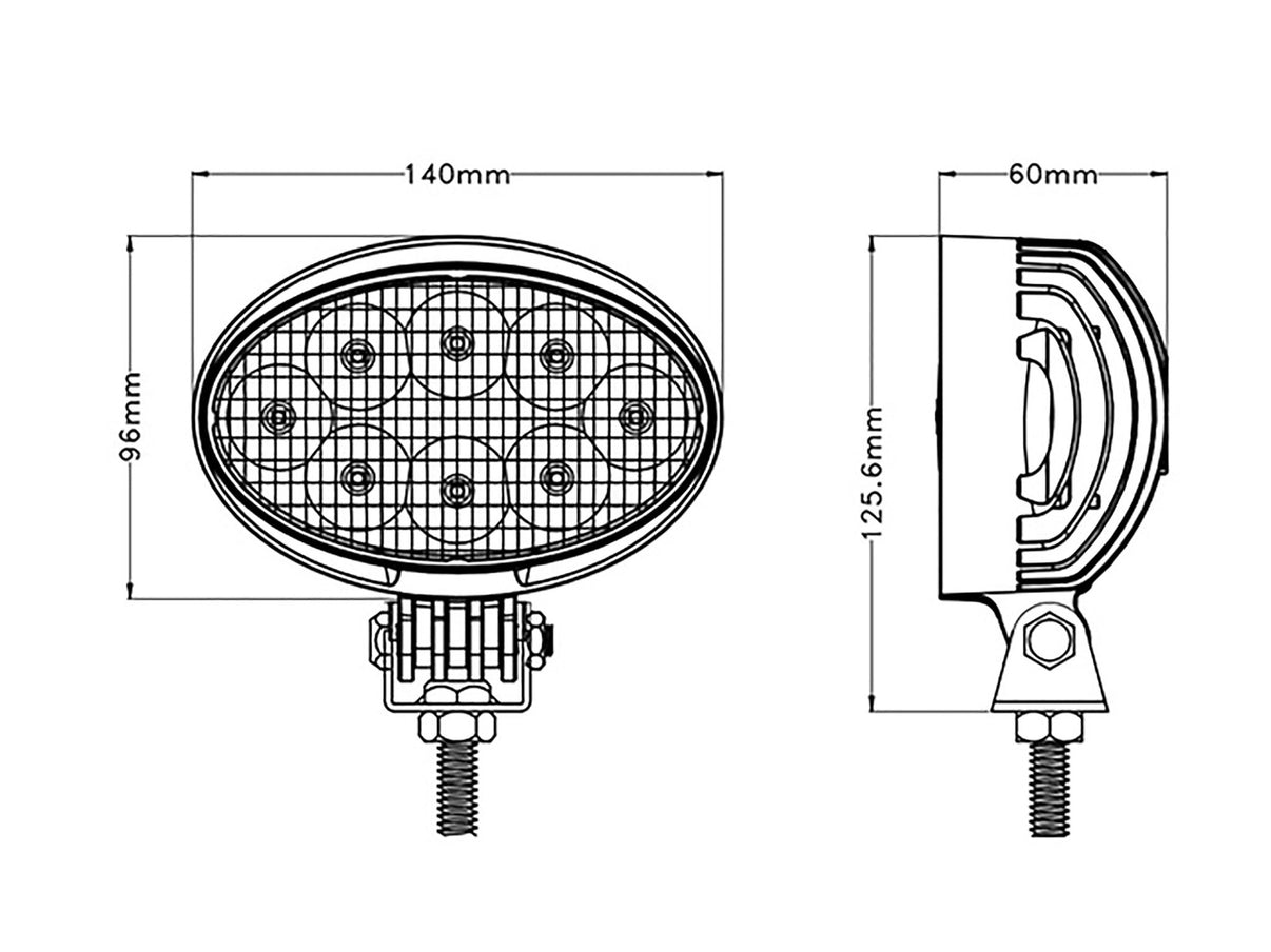 BriodLights LED Arbetsbelysning oval 2400 lm - Carlevel AB - Fordon och delar > Fordonsdelar > Belysning