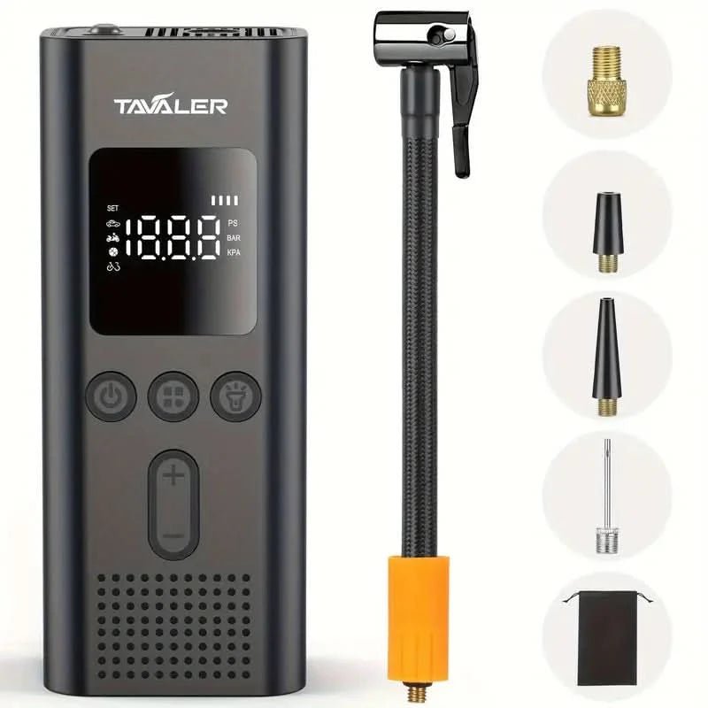 Däckpump automatisk 4000mAh luftkompressor LCD LED - Carlevel AB - Fordon och delar > Fordonsdelar > Belysning