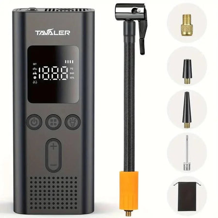 Däckpump automatisk 4000mAh luftkompressor LCD LED - Carlevel AB - Fordon och delar > Fordonsdelar > Belysning