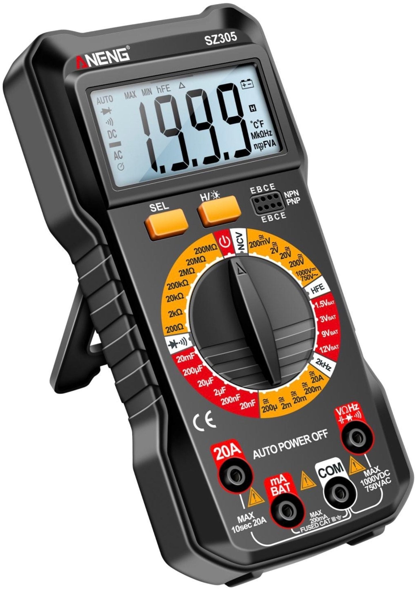 Digital multimeter ANENG SZ305 – NCV, auto range, 1000V/10A - Carlevel AB - Fordon och delar > Fordonstillbehör