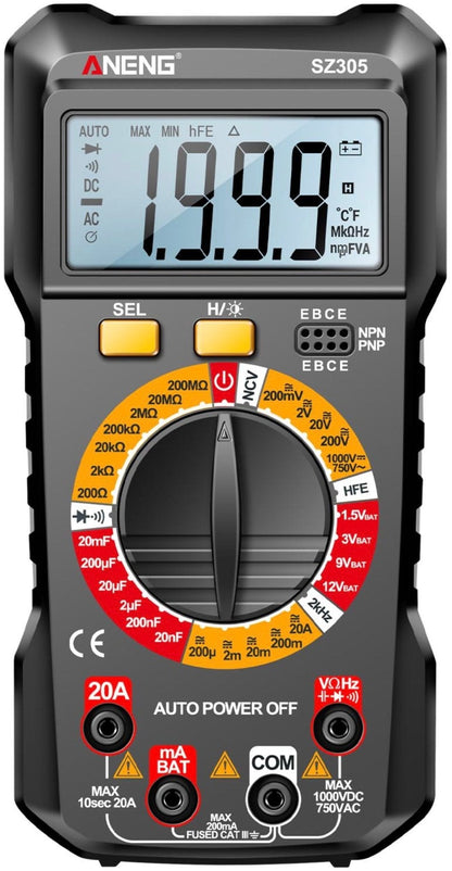 Digital multimeter ANENG SZ305 – NCV, auto range, 1000V/10A - Carlevel AB - Fordon och delar > Fordonstillbehör