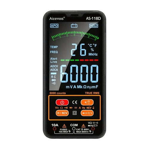 Digital Multimeter – Automatisk Voltmätare för Spänning, Ström & Temperatur - Carlevel - 