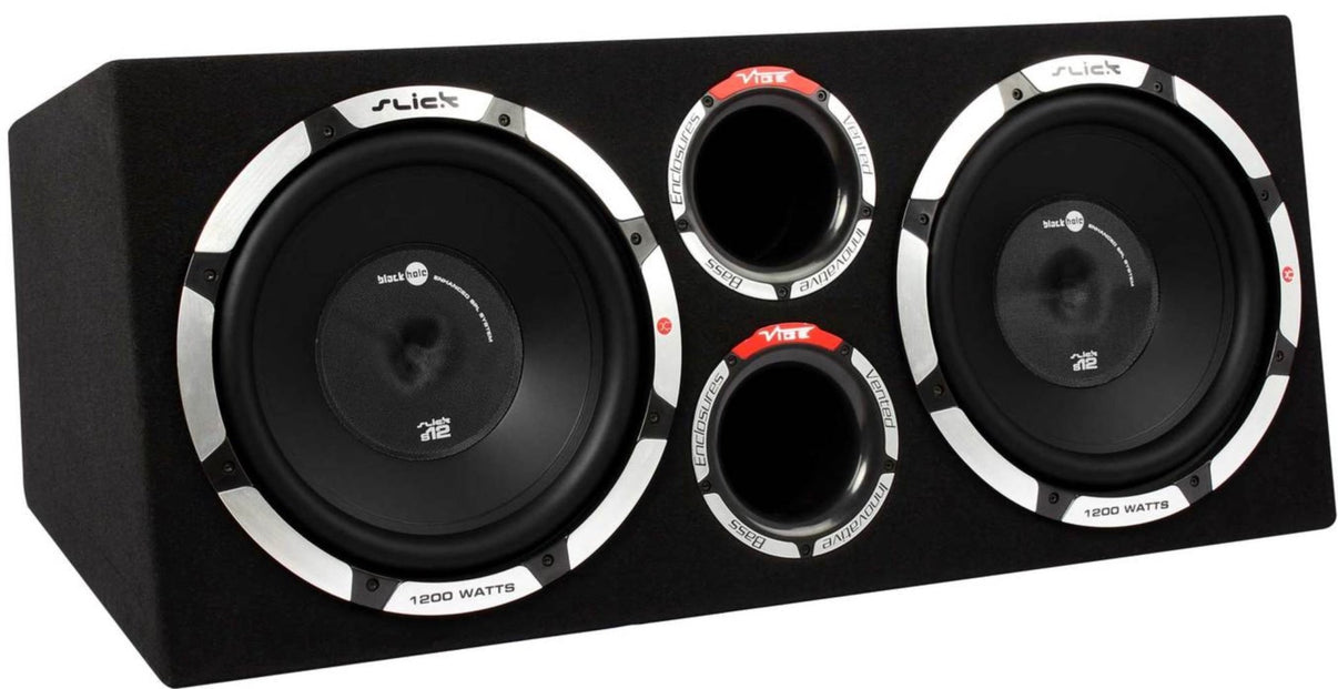 Dubbel baslåda 12" 2400W – Extrem bas & terminalförstärkare - Carlevel - baslådor