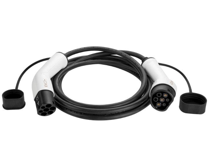 EV Laddkabel Typ 2 32A 22 kW – 10 m Vit - Carlevel - Laddkablar för laddstolpe/laddbox (Mode 3)