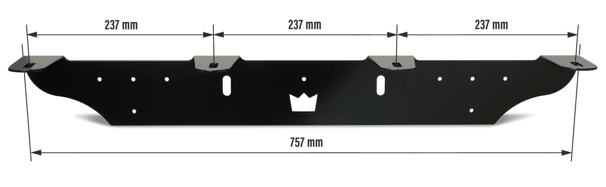 Extraljusfäste Svart 4/225mm – Long fixpoints - Carlevel AB - Fordon och delar > Fordonsdelar > Belysning > Extraljus