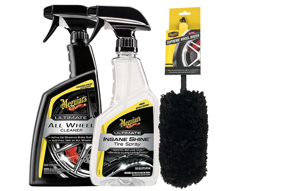 produktbild framifrån visande Däck och fälgpaket – Meguiar's