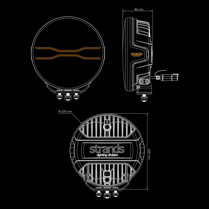 LED-ramp FOR9T Dragon Drive 9300 lm E-godkänd vit/orange – extrabild | Carlevel