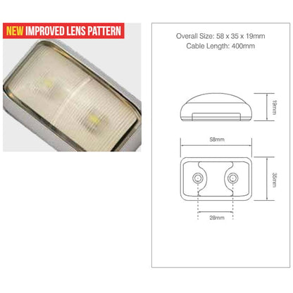 Frontmarkering 2LED Vit Krom - Carlevel AB - Fordon och delar > Fordonsdelar > Belysning