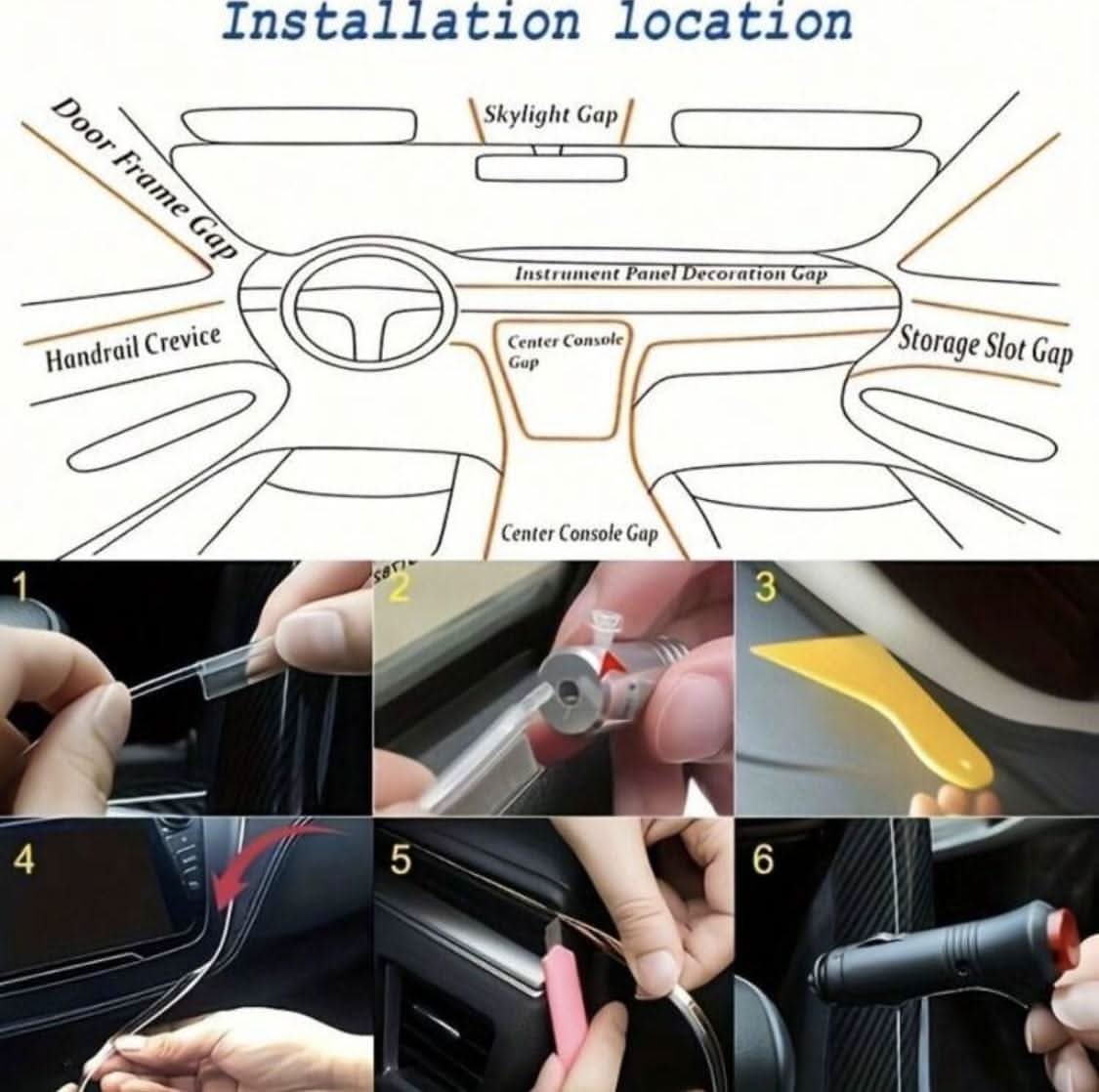 LED Interiörbelysning Bil – Appstyrd RGB Glowstrip Fiberoptisk Remsa – produktvy från sidan | Carlevel