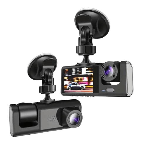 HD Dashcam för Bilövervakning – 1080p Dubbellinskamera för Säkerhet på Vägen - Carlevel - 