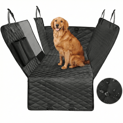 Hundskydd till baksätet – Vattentätt med nätfönster & hängmatta design – produktbild framifrån | Carlevel