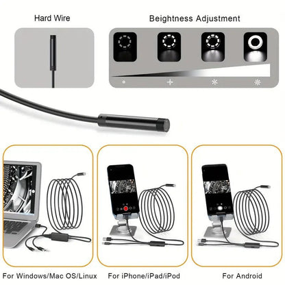 Inspektionskamera Bil 5m 1080p – LED USB-C USB-A Lightning - Carlevel AB - Fordon och delar > Fordonsdelar > Belysning