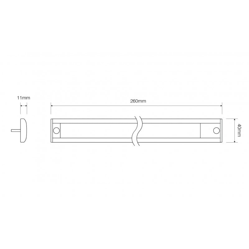 Interiör LED – List 260mm – ON/OFF – Svart - Carlevel AB - Fordon och delar > Fordonsdelar > Belysning