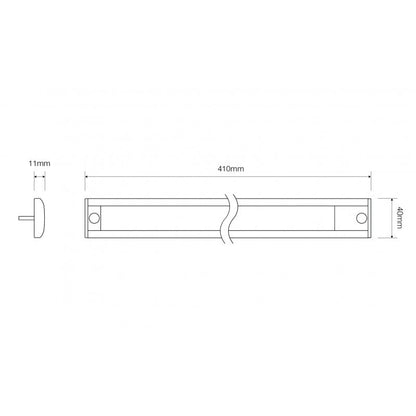 Interiör LED – List 410mm – Touch Grå - Carlevel AB - Fordon och delar > Fordonsdelar > Belysning
