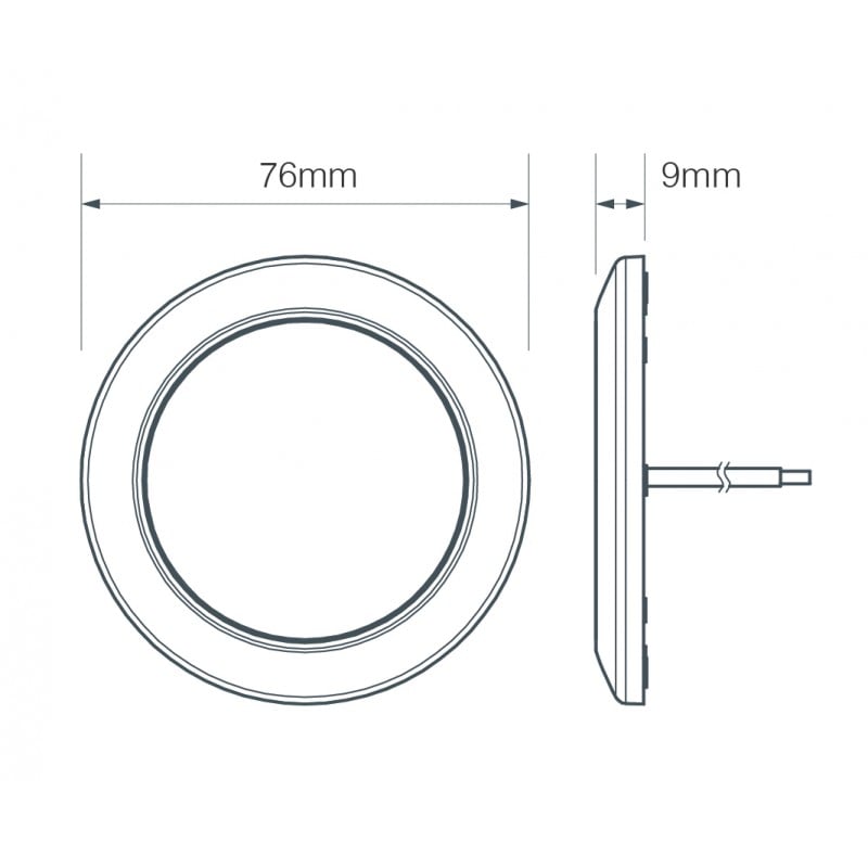 Interiörlampa Ø75mm – 7515 Vit - Carlevel AB - Fordon och delar > Fordonsdelar > Belysning