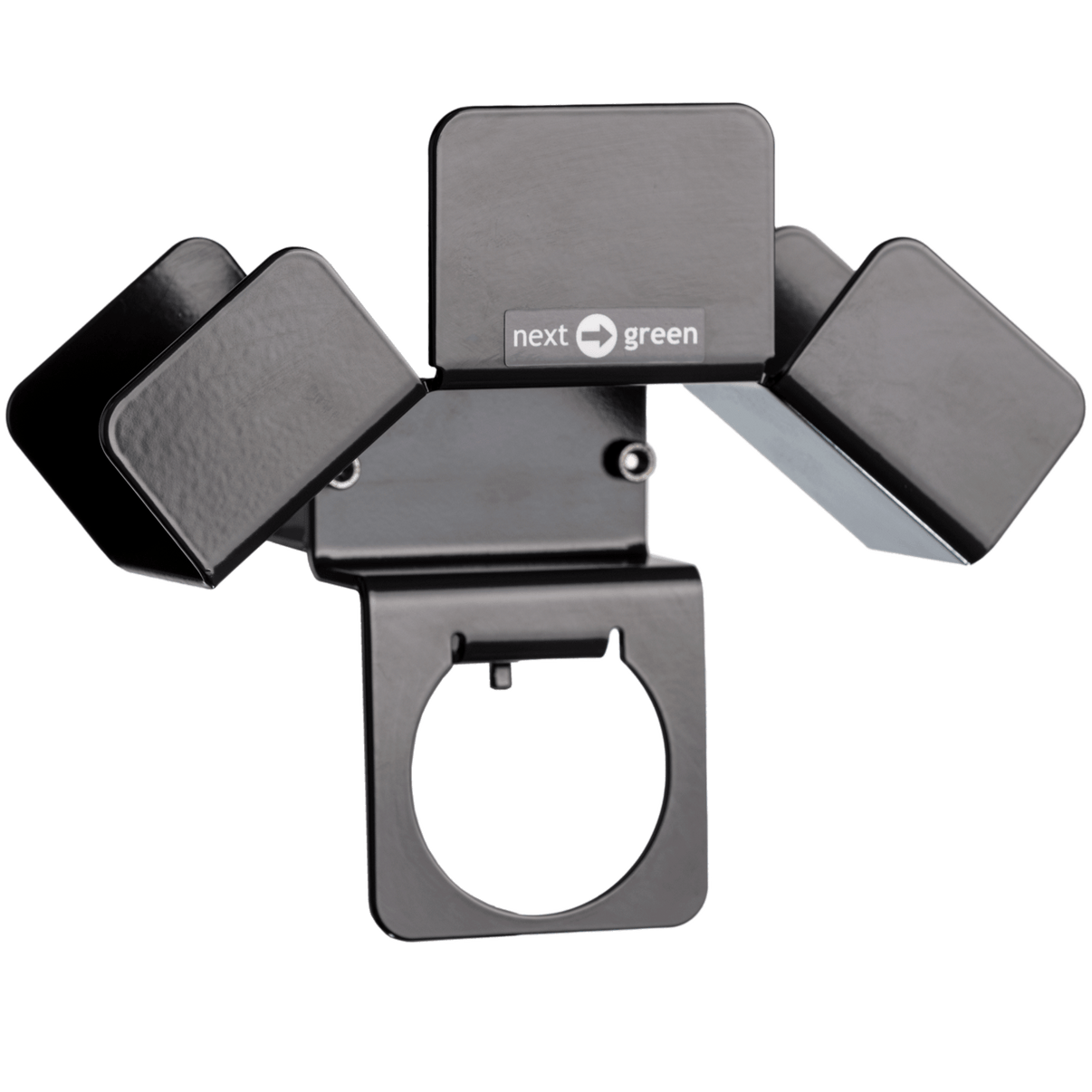 Kabelhållare för Typ 2 laddkabel – Vägg/stolprör, pulverlackerat stål – Next Green – produktbild framifrån | Next Green