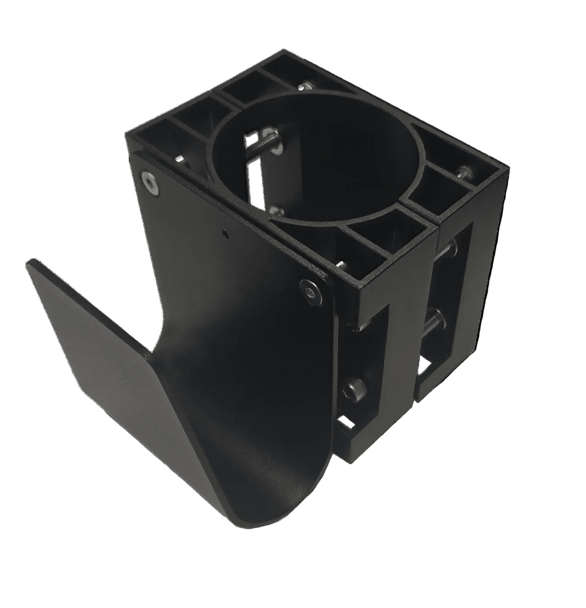 Kabelhållare singel för 60 mm stolpe – Svart S-Line – produktbild framifrån | S-Line