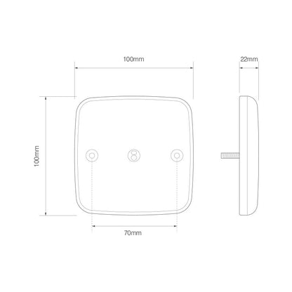 Kompakt Kombinationslampa 100x100 – 12V (2 – Pack) - Carlevel AB - Fordon och delar > Fordonsdelar > Belysning > Bakljus