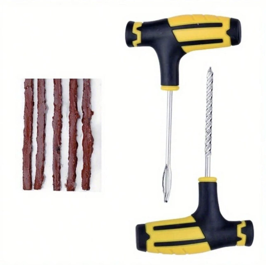 Komplett Däckreparationssats med 5 Reparationsremsor – För Bil, Cykel & Slanglösa Däck - Carlevel - 