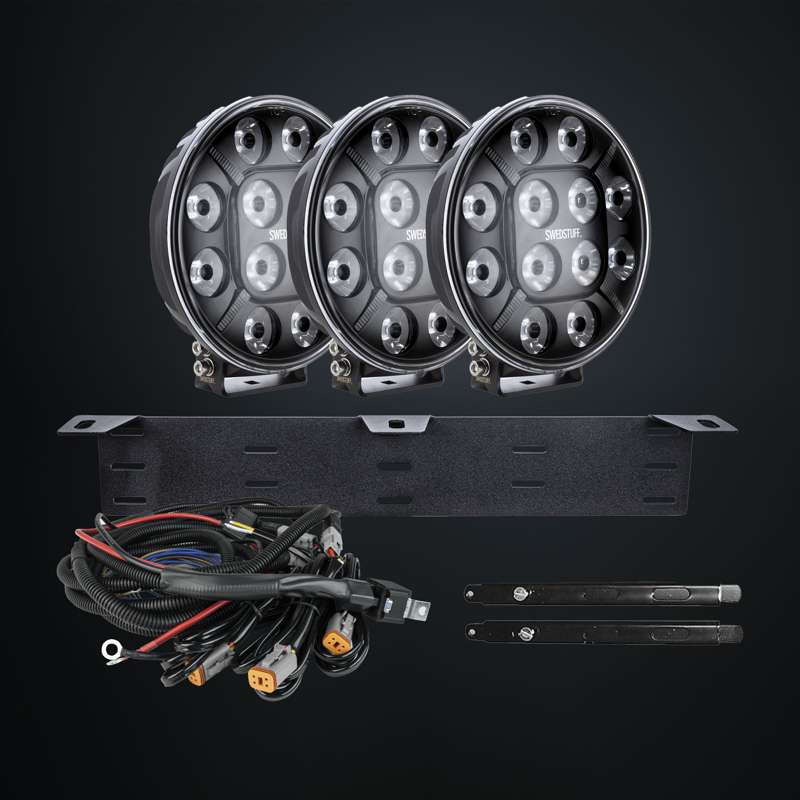 Komplett Kit 3x LDL - 04 9″ LED Extraljus – Bred Ljusbild – 12V/24V - Carlevel - 